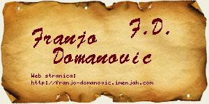 Franjo Domanović vizit kartica